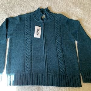 NWT Cabelas women’s 100% cotton cable cardigan, size XL